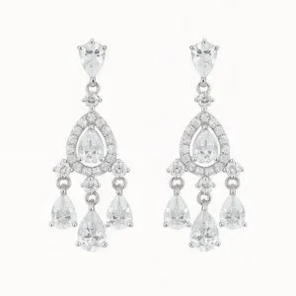 Elegant Silver Chandelier Earrings